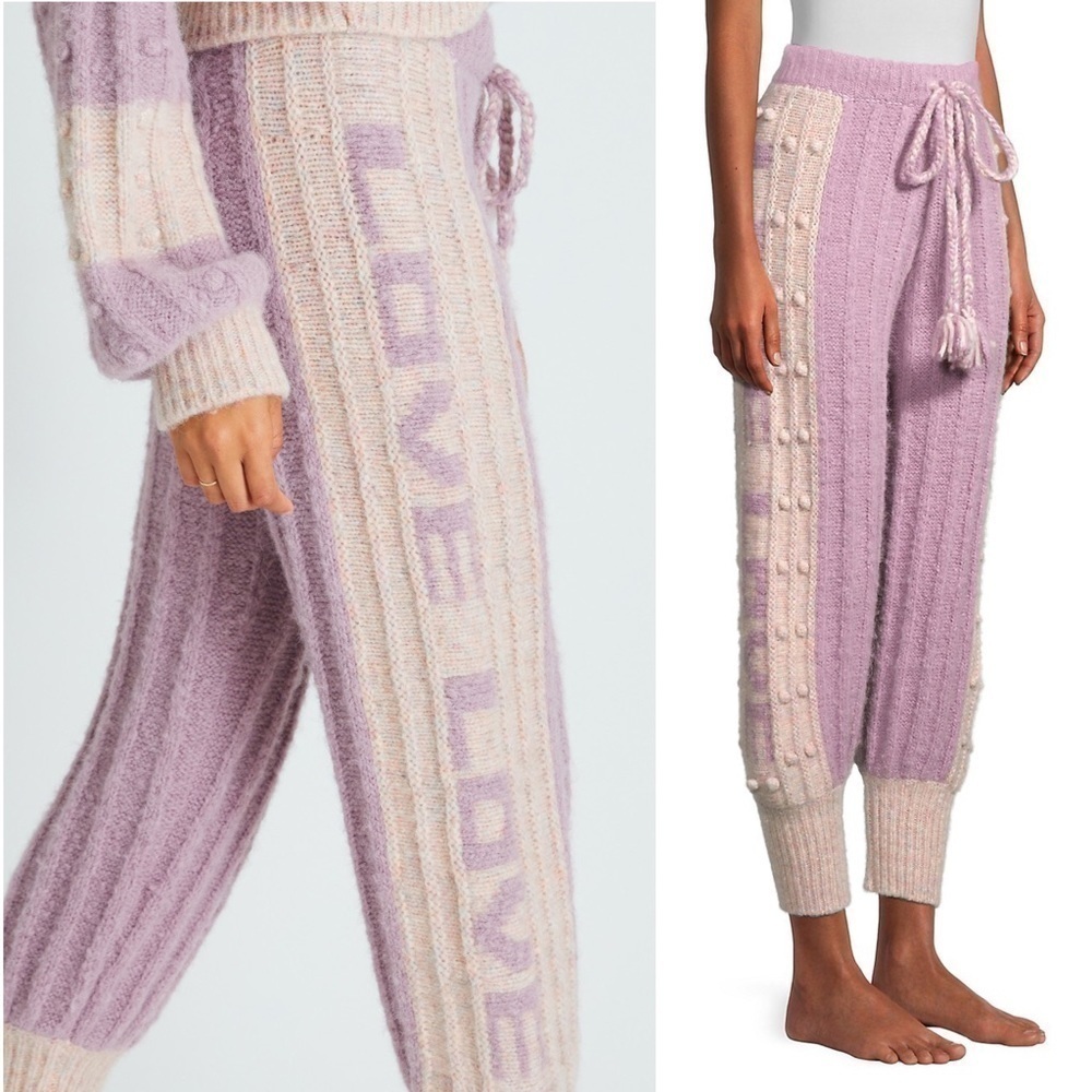 NWT LOVESHACKFANCY Jogger Chunky Bauble‎ Knit Ribbed Alpaca/Wool Lounge Pants M - Picture 8 of 16
